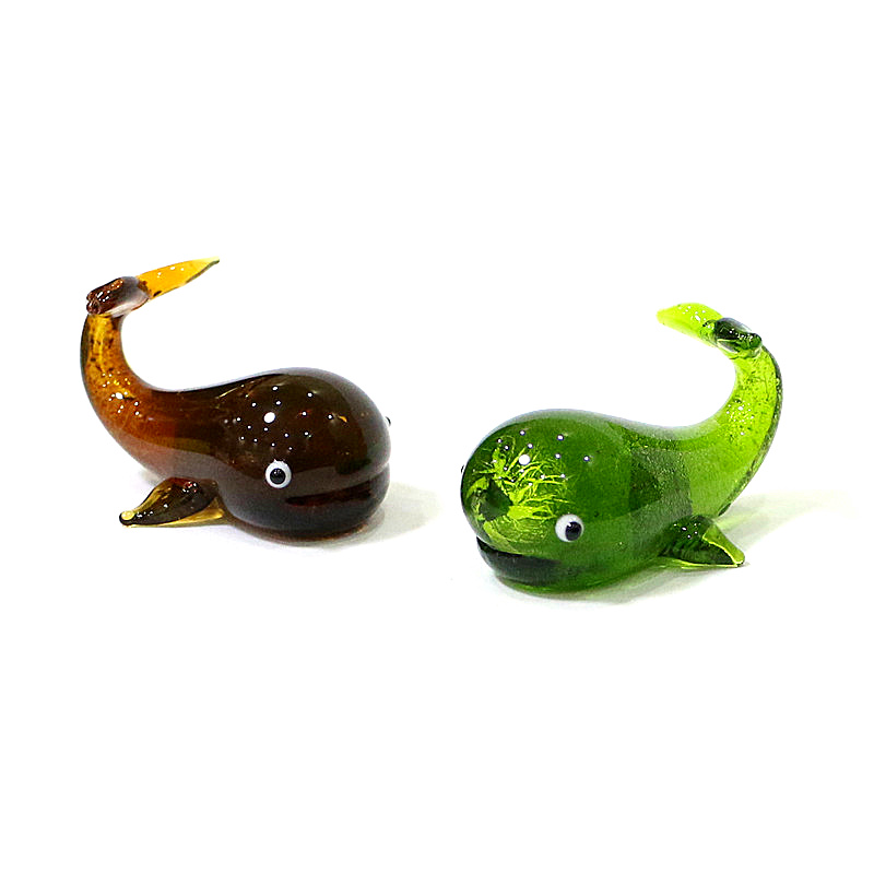 Home Decor Y2K - Murano vidro baleia estatueta em miniatura