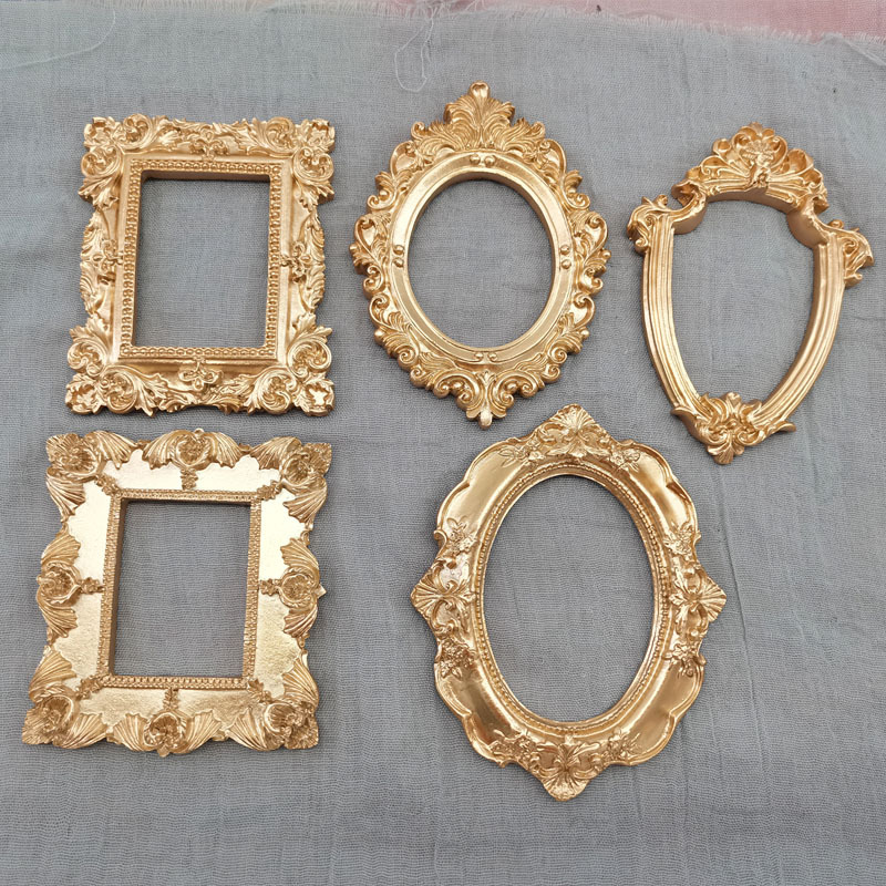 Bamboo Photo Frame - Mini moldura de fotos dourada, adereços