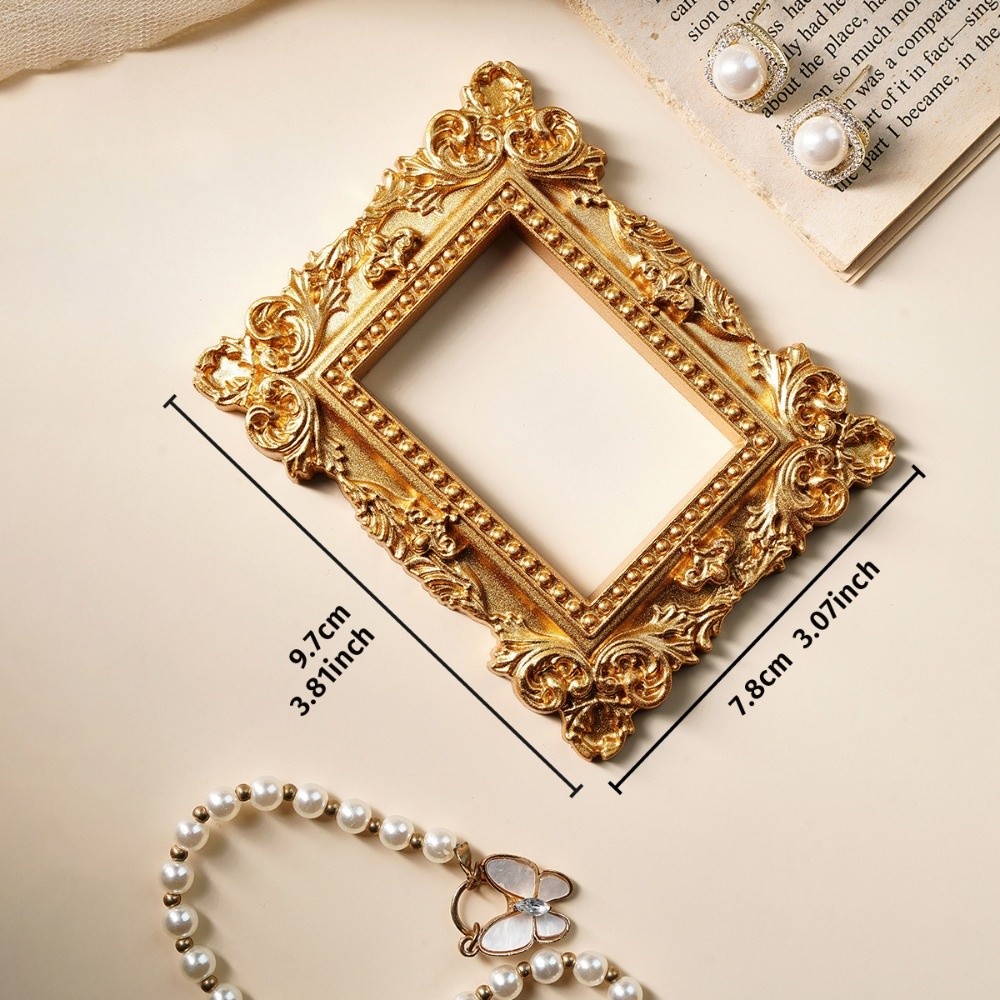 Bamboo Photo Frame - Moldura Vintage Dourada DIY para Caixa