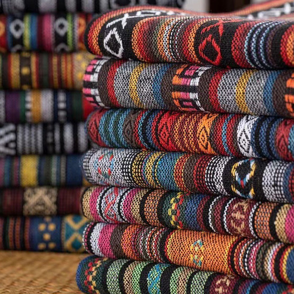 Linen Table Runner - Estilo étnico algodão linho tecido têxtil