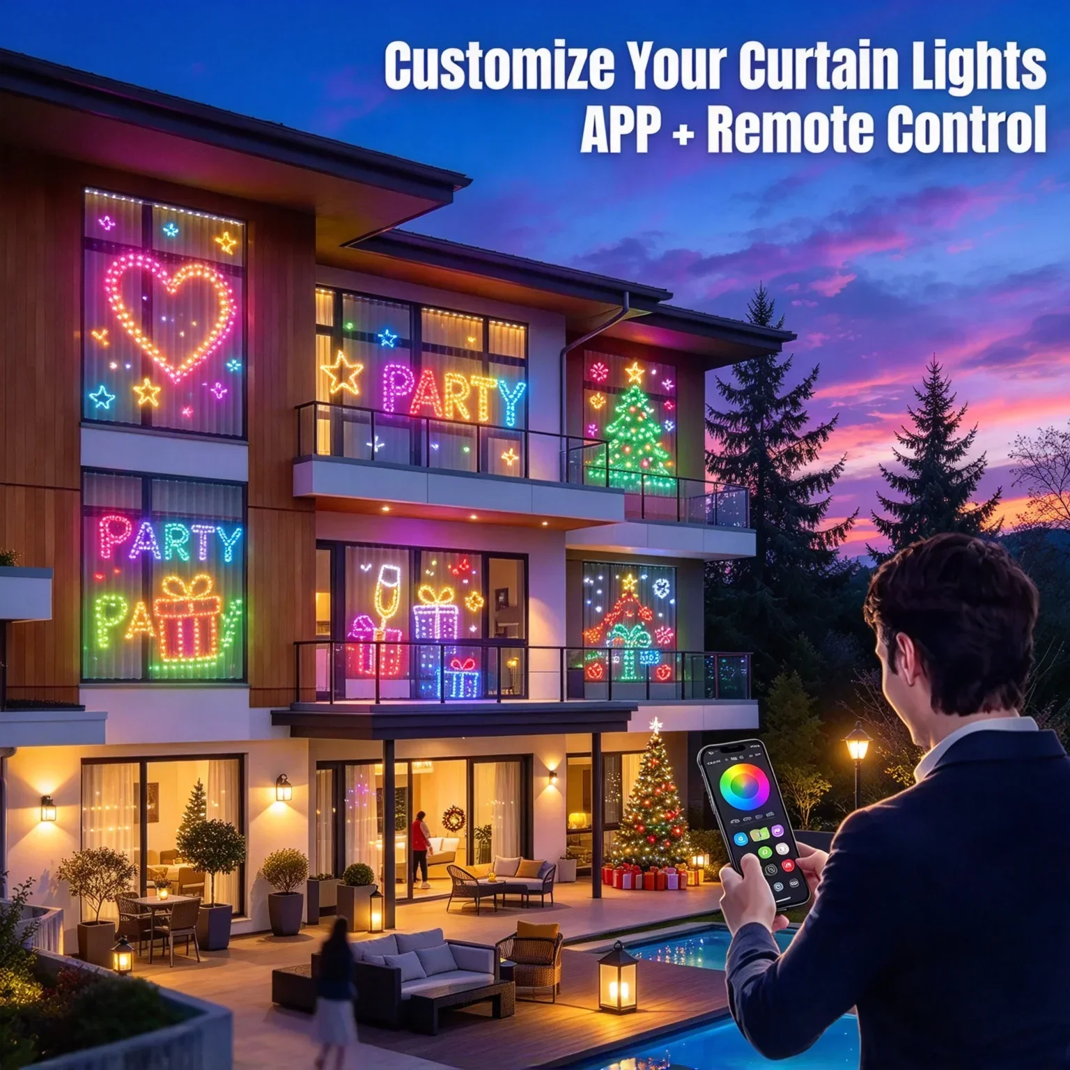 Cortina de Luz LED para Natal  - Home Decor Free App avaliação e preço