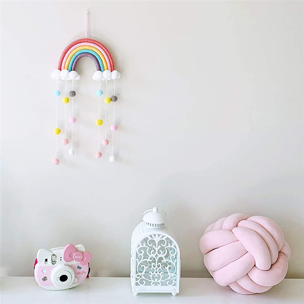 Mão-tecido cinco fios arco-íri - Home Decor Y2K avaliação e preço