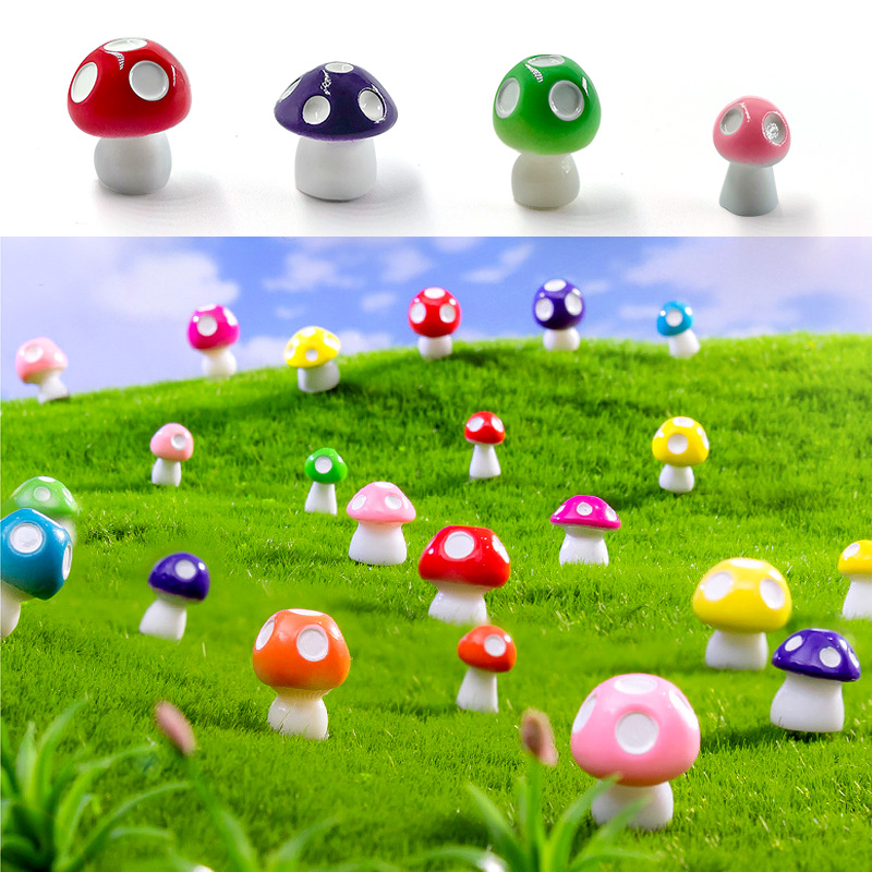 20 pçs mini cogumelo resina es - Home Decor Za avaliação e preço