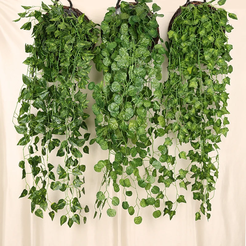 90cm artificial verde rabanete - Rattan Plant Basket avaliação e preço